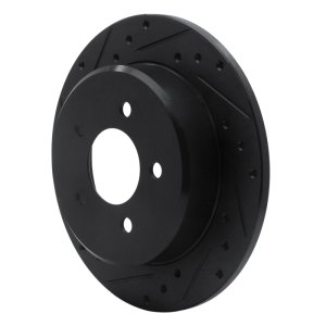 Chrysler Town & Country Brake Rotor (1) - Rear Left - R1 Concepts - Drilled & Slotted - Black - `97-`07